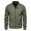 Men's Solid Color Baseball Stand Collar Bomber Jacket