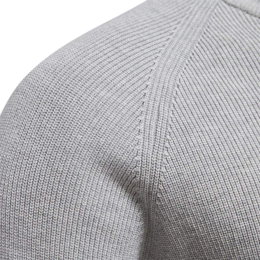 Men's Cotton Zipper Knit Sweater