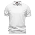 Men's Casual Tencel Spread Collar Polo Shirt