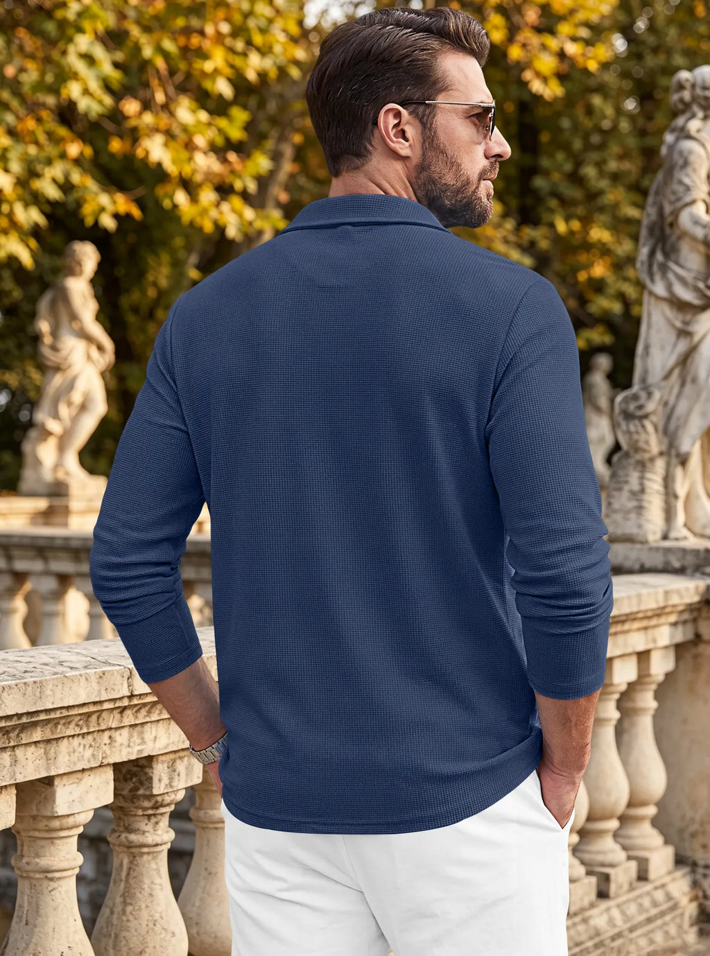 Men's Casual Waffle Knit Blazer Cardigan