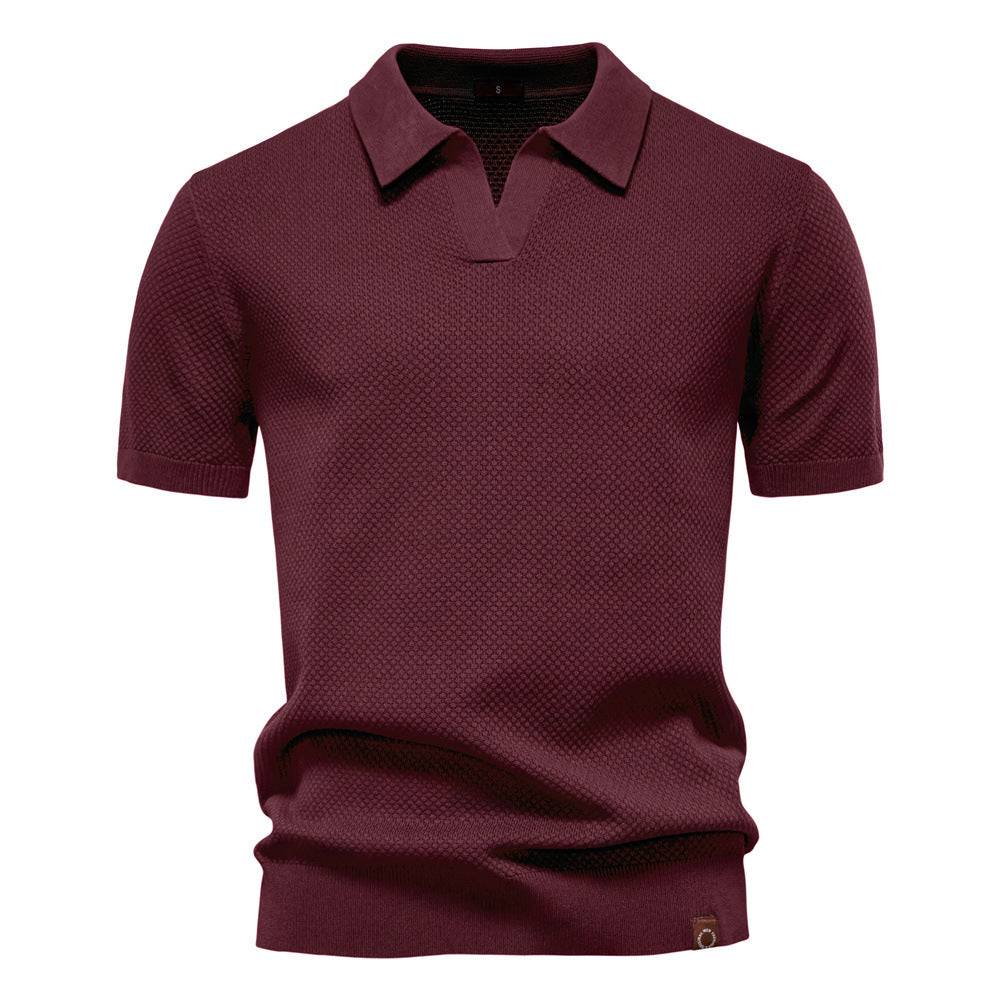 Men's Business Seagull Collar Wool Polo Shirt