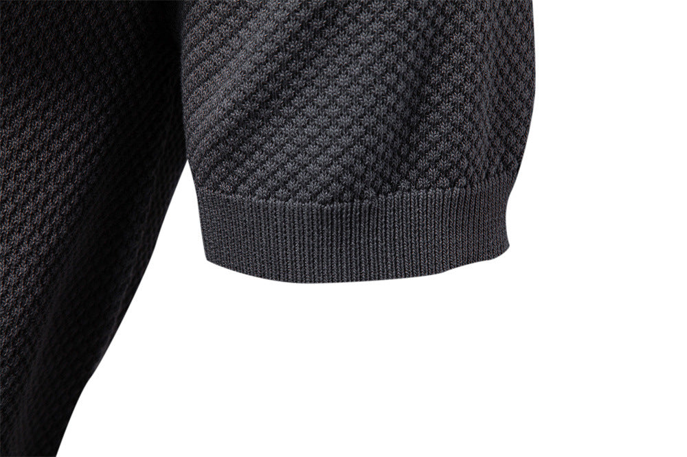 Men's Business Seagull Collar Wool Polo Shirt