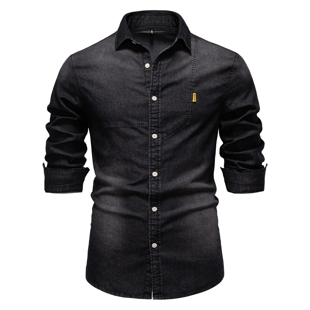 Men's Premium Cotton Long Sleeve Denim Shirt