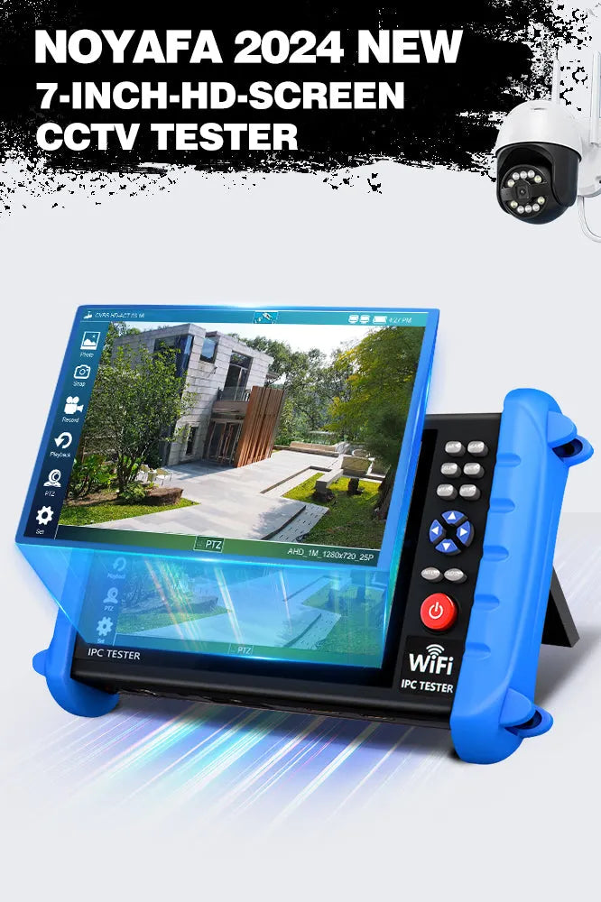 Noyafa NF-IPC722 Professional CCTV Tester & Network Analyzer – 7" Touchscreen, 4K Cameras & 30+ ONVIF & CVBS Protocols Support, PoE, TDR, and OPM Tools