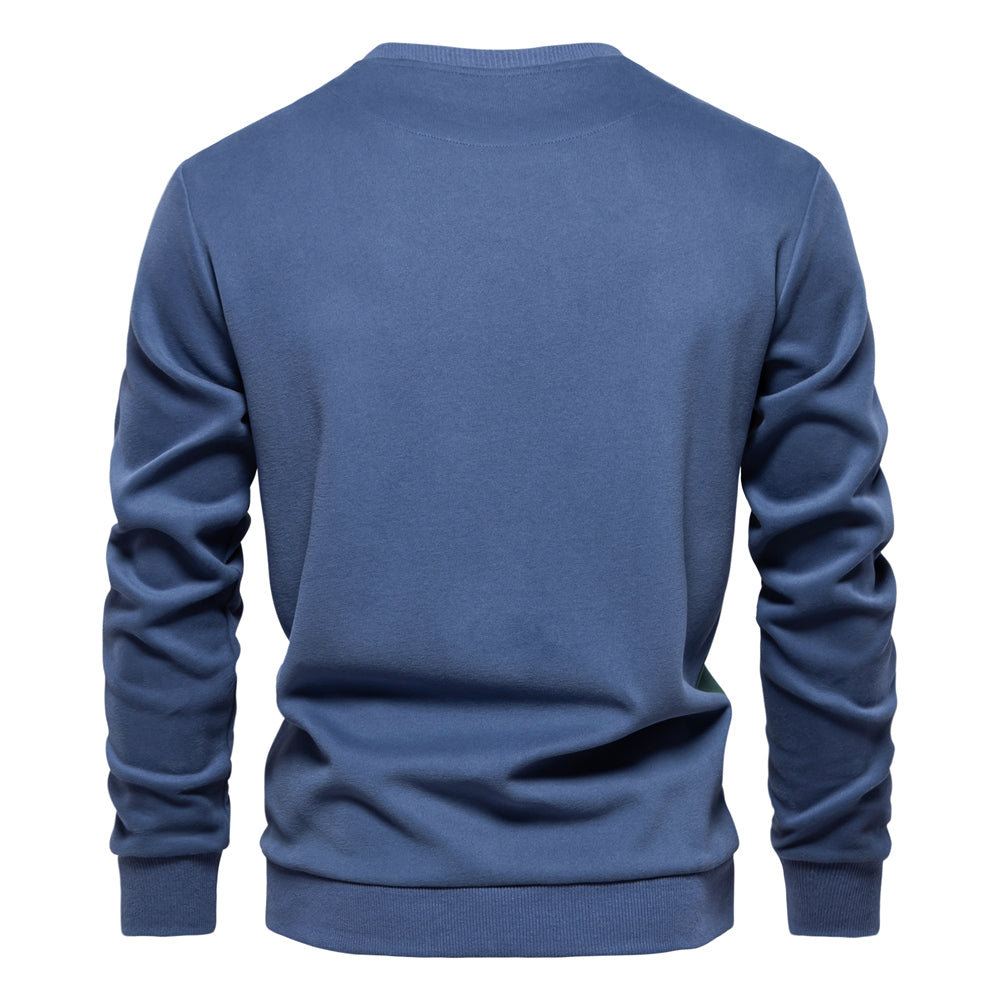 Men's Patchwork Cotton Casual Sweatshirt