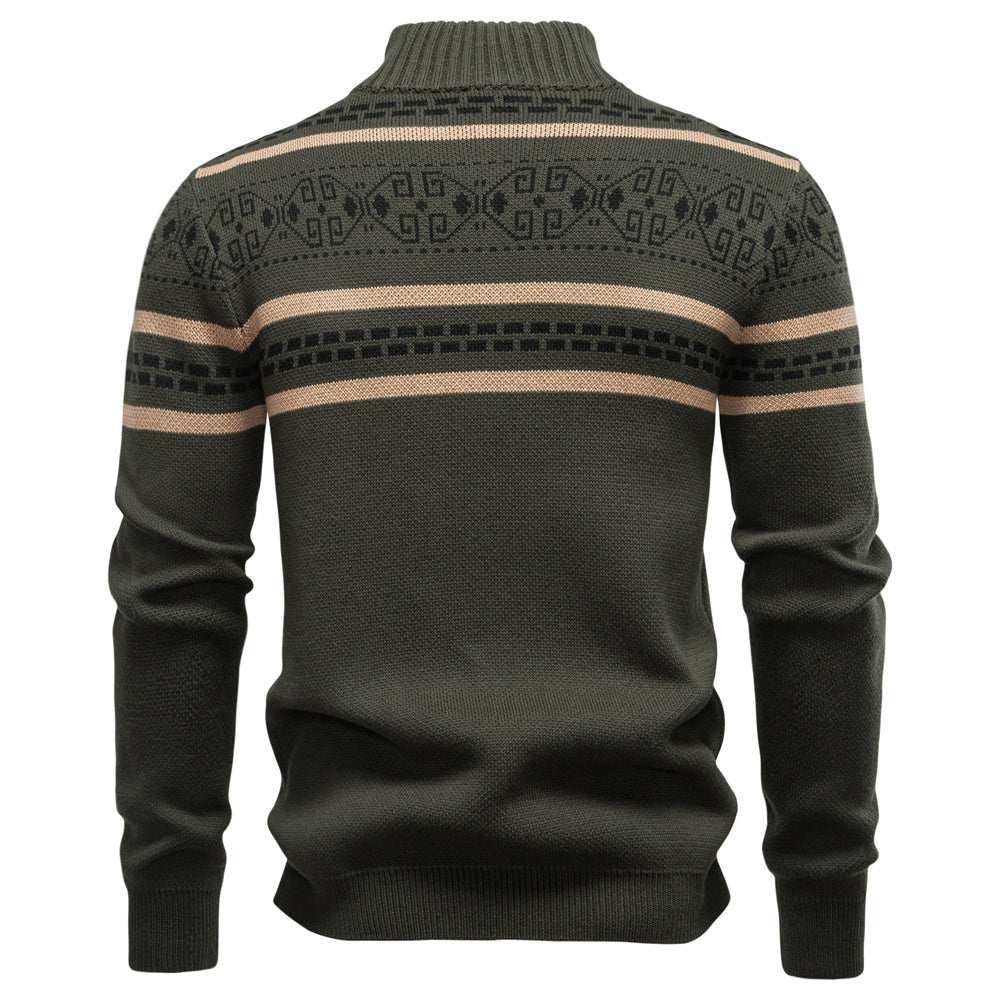 Men's Vintage Thickened Cotton Printed Cardigan
