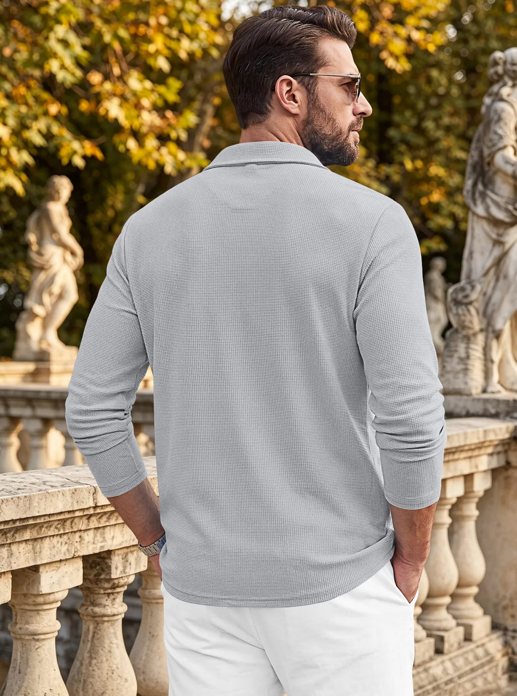 Men's Casual Waffle Knit Blazer Cardigan