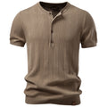 Men's Soft and Breathable Henley Collar T-shirt