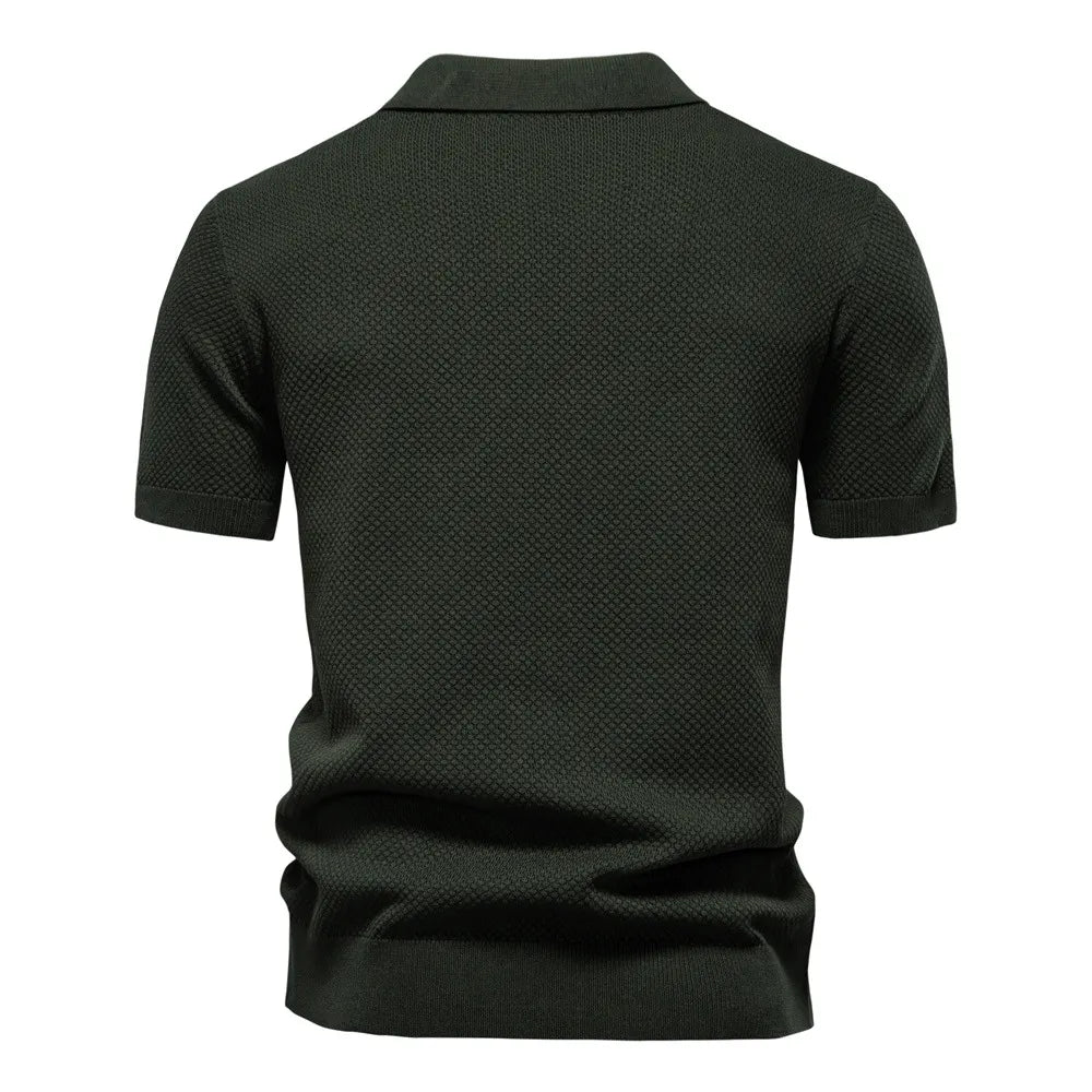 Men's Business Seagull Collar Wool Polo Shirt