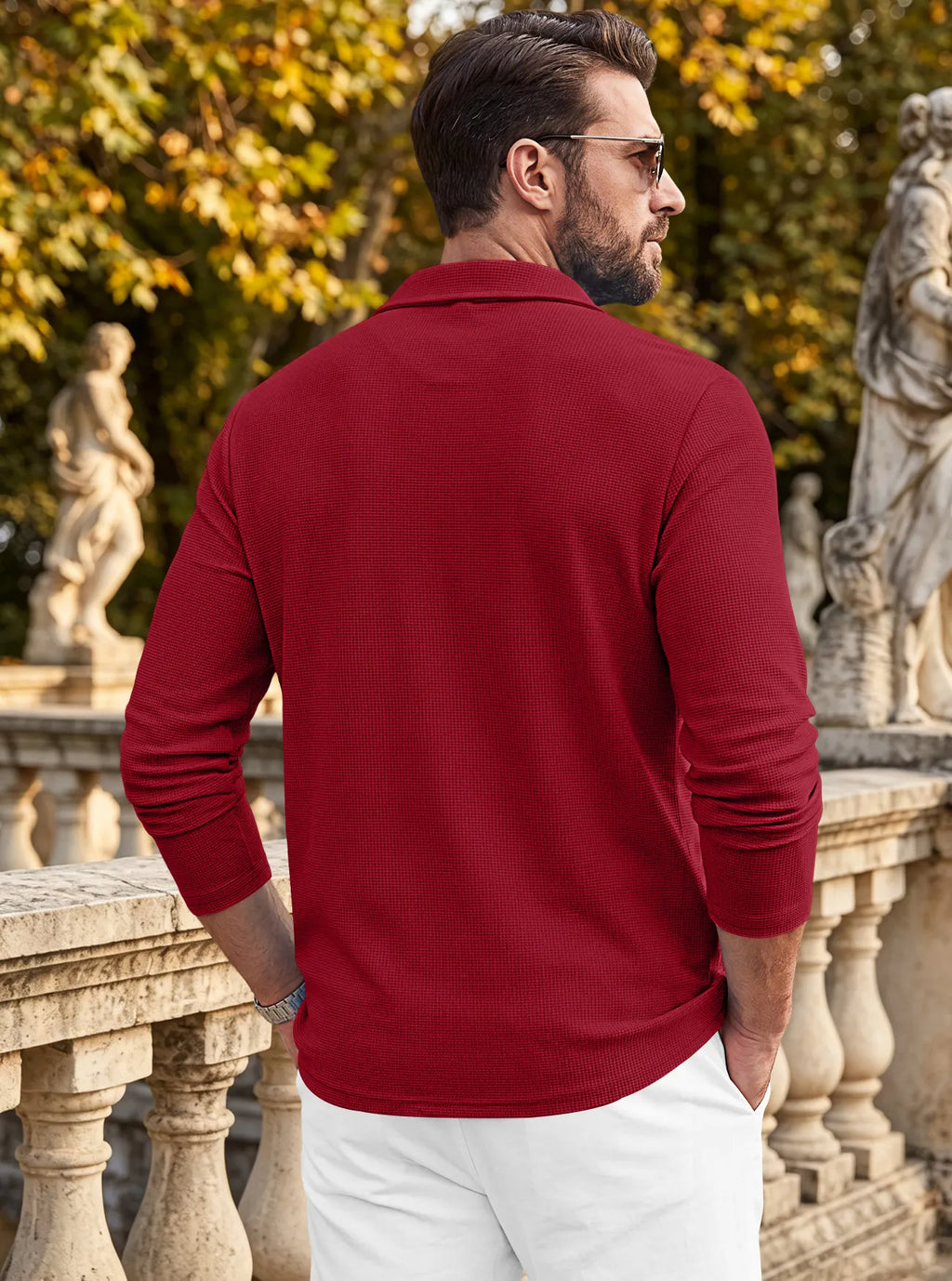 Men's Casual Waffle Knit Blazer Cardigan