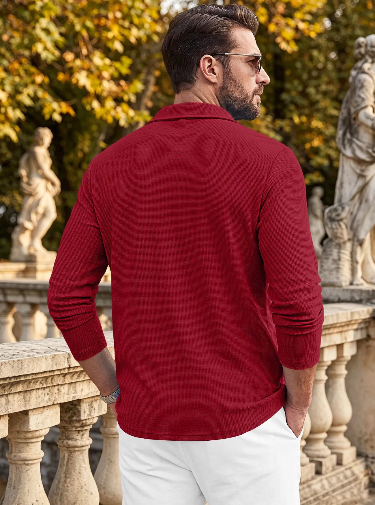 Men's Casual Waffle Knit Blazer Cardigan