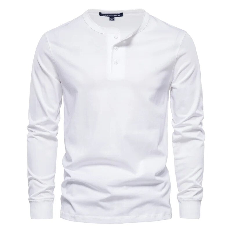 Men's Henley High Quality 100% Cotton T-Shirt