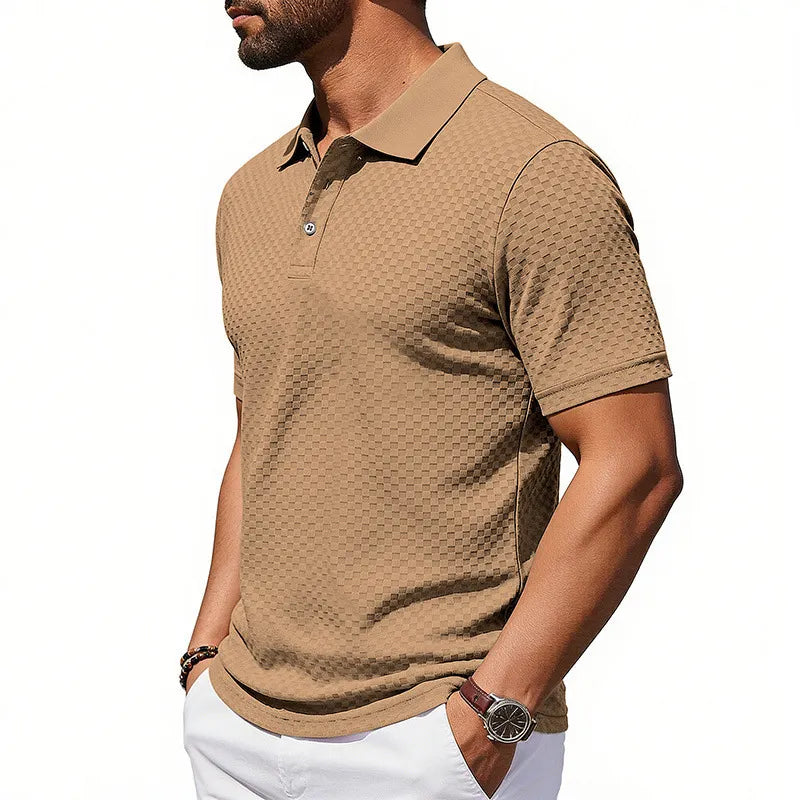Men's Textured Fashion Polo Shirt
