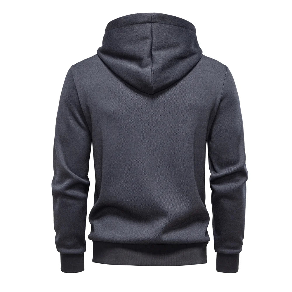 Winter Warm Vintage Zip-Up Hooded Sweatshirt