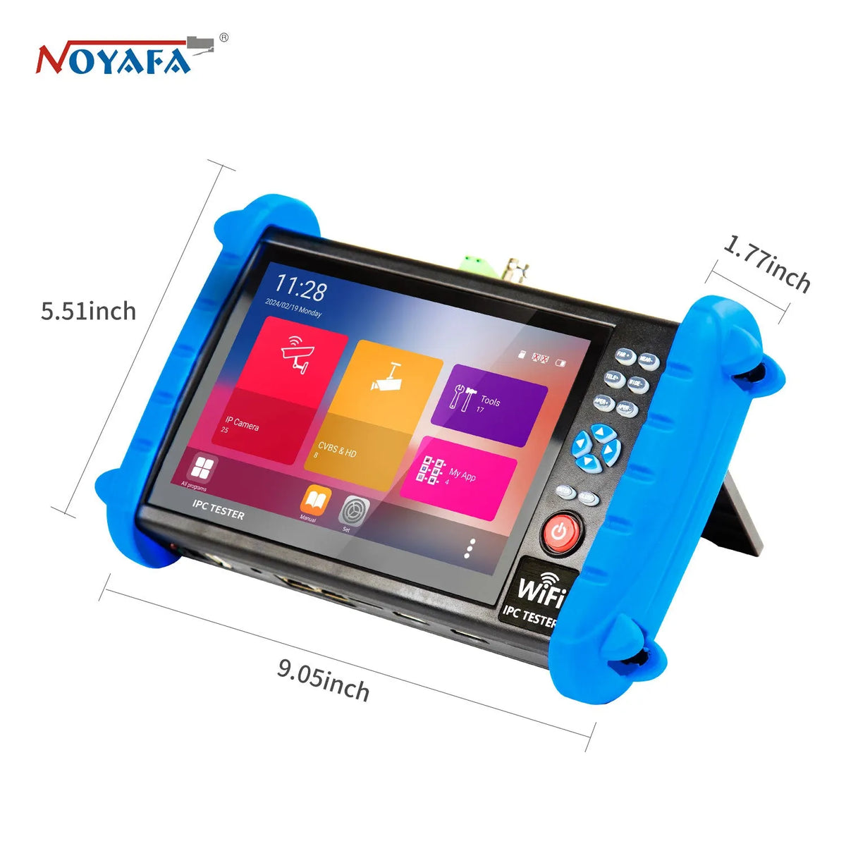 Noyafa NF-IPC722 Professional CCTV Tester & Network Analyzer – 7" Touchscreen, 4K Cameras & 30+ ONVIF & CVBS Protocols Support, PoE, TDR, and OPM Tools