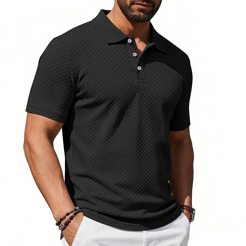 Men's Textured Fashion Polo Shirt