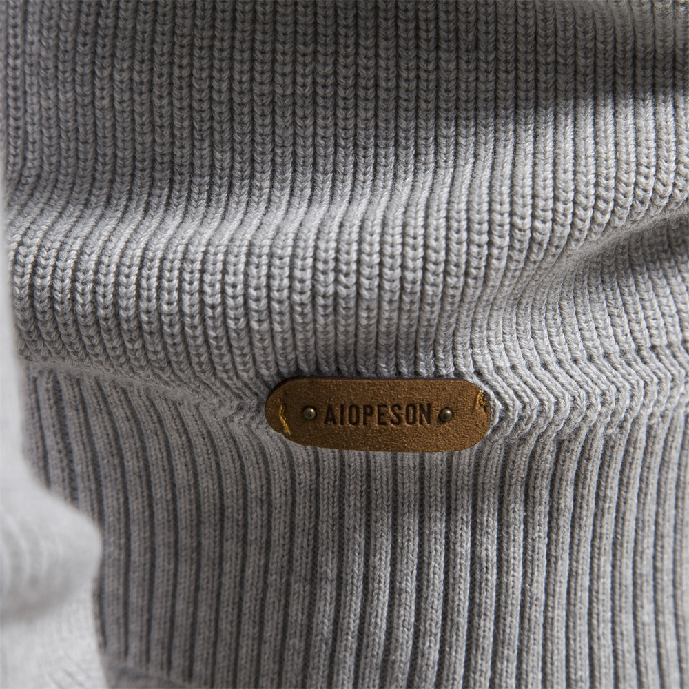 Men's Cotton Zipper Knit Sweater