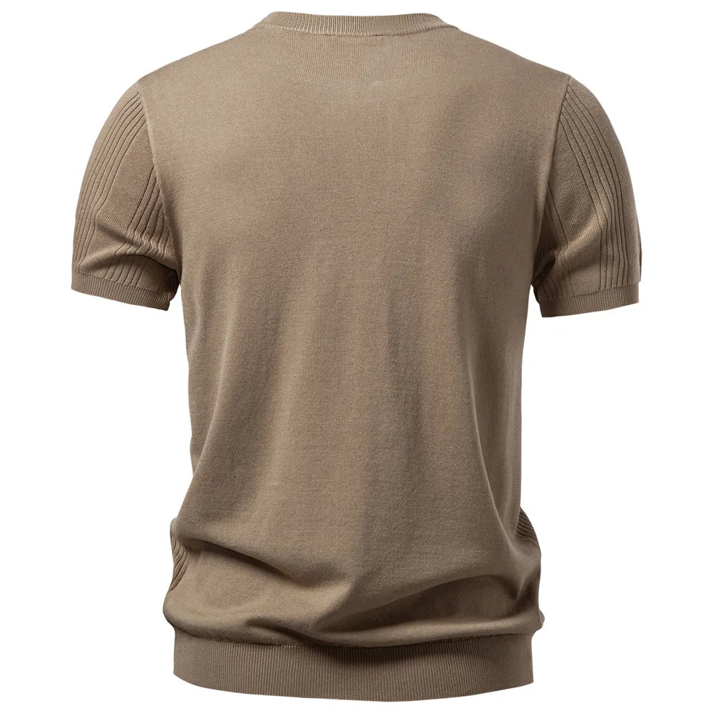 Men's Soft and Breathable Henley Collar T-shirt