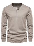 Men's Henley High Quality 100% Cotton T-Shirt