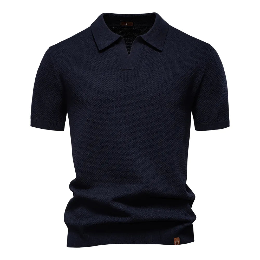 Men's Business Seagull Collar Wool Polo Shirt