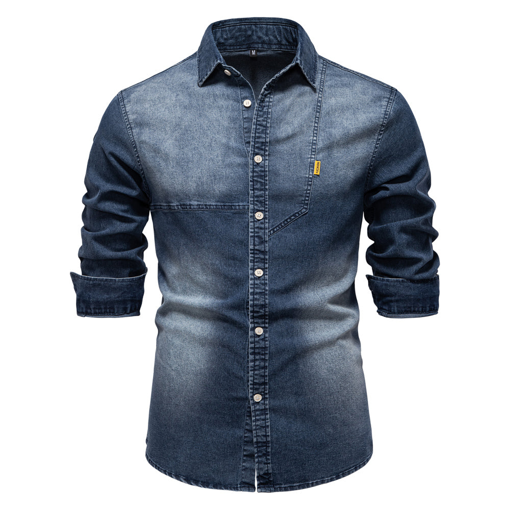 Men's Premium Cotton Long Sleeve Denim Shirt