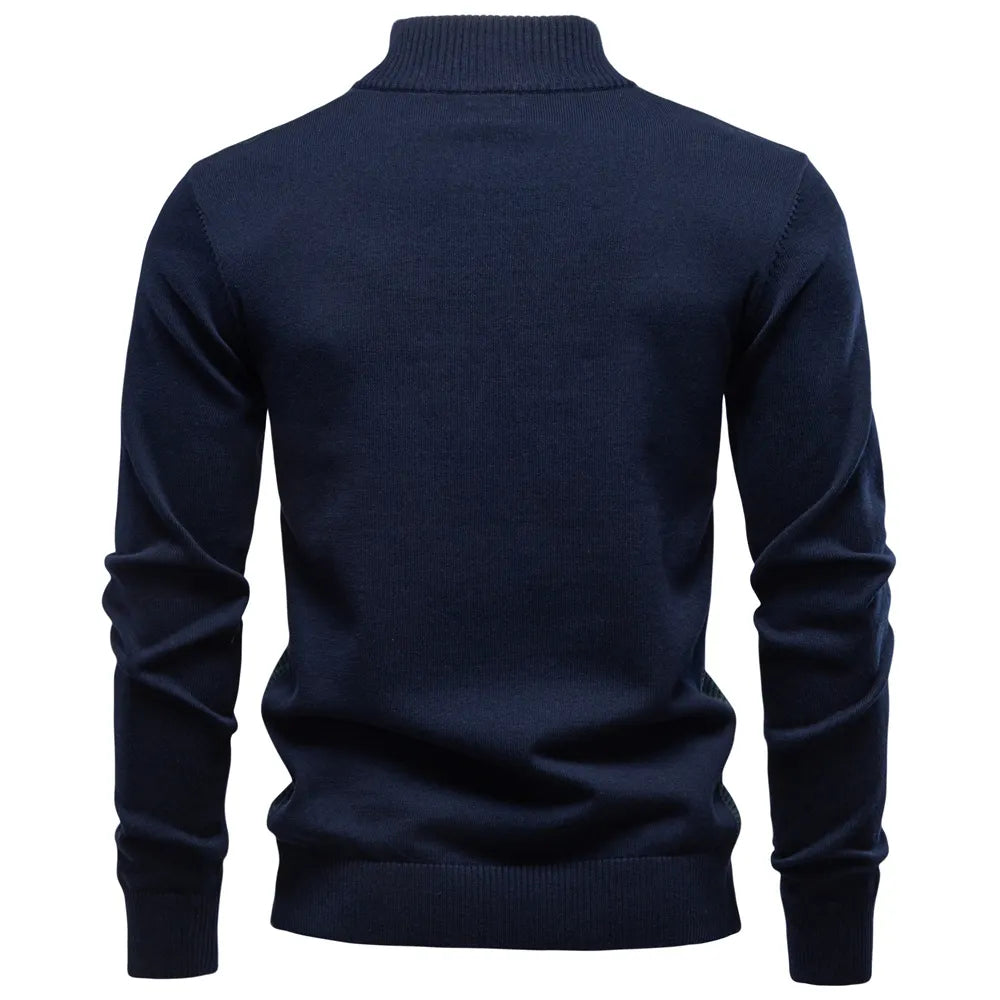 Men's Striped Luxury Cotton Knit Sweater