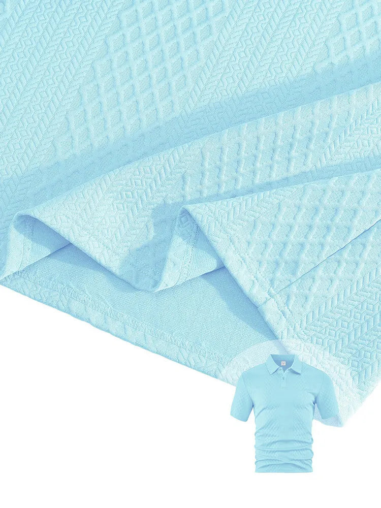 Textured Jacquard Polo Shirt and Shorts 2 Piece Set
