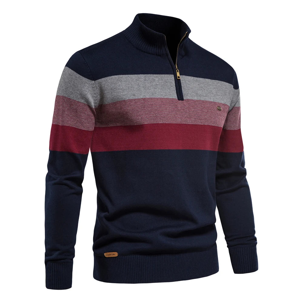 Men's Cotton Striped Pullover Sweater