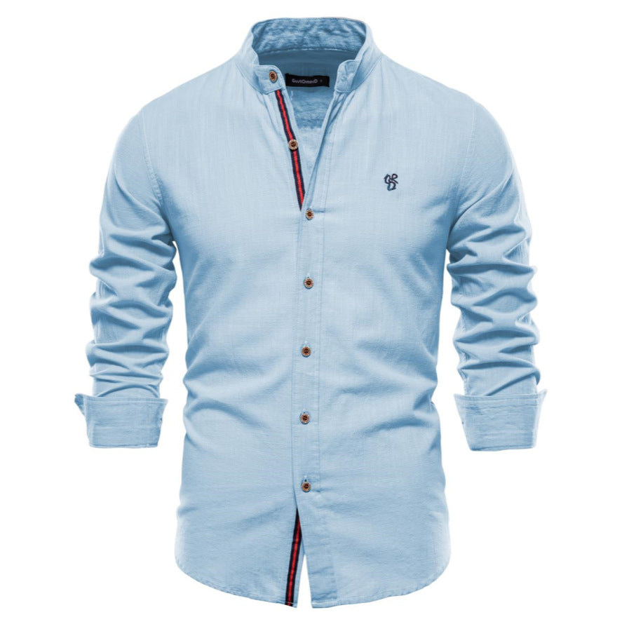 Men's 100% high quality cotton long sleeve shirt