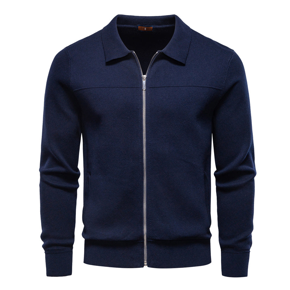 Men's Pure Cotton Luxury Casual Zip-Up Cardigan