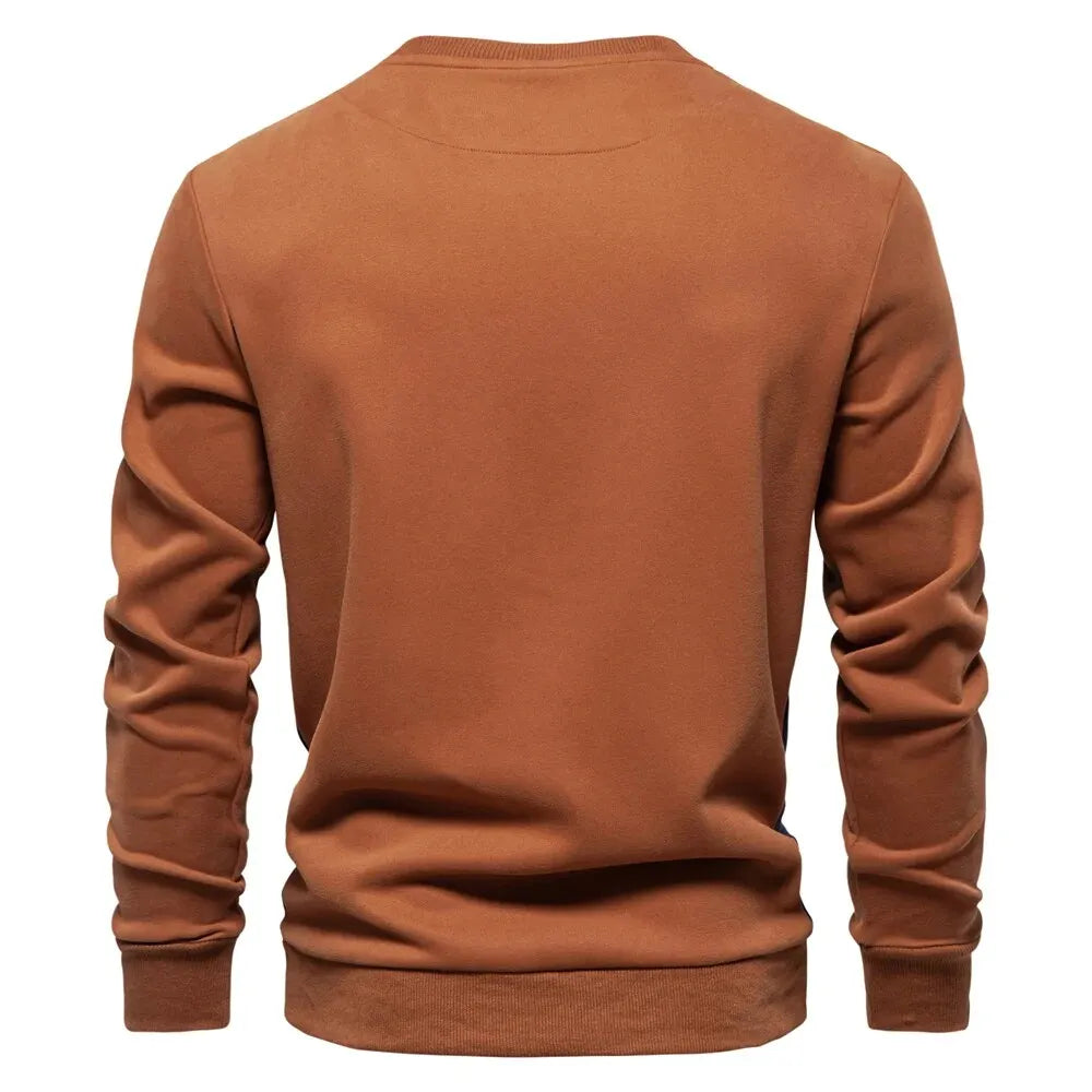 Men's Patchwork Cotton Casual Sweatshirt