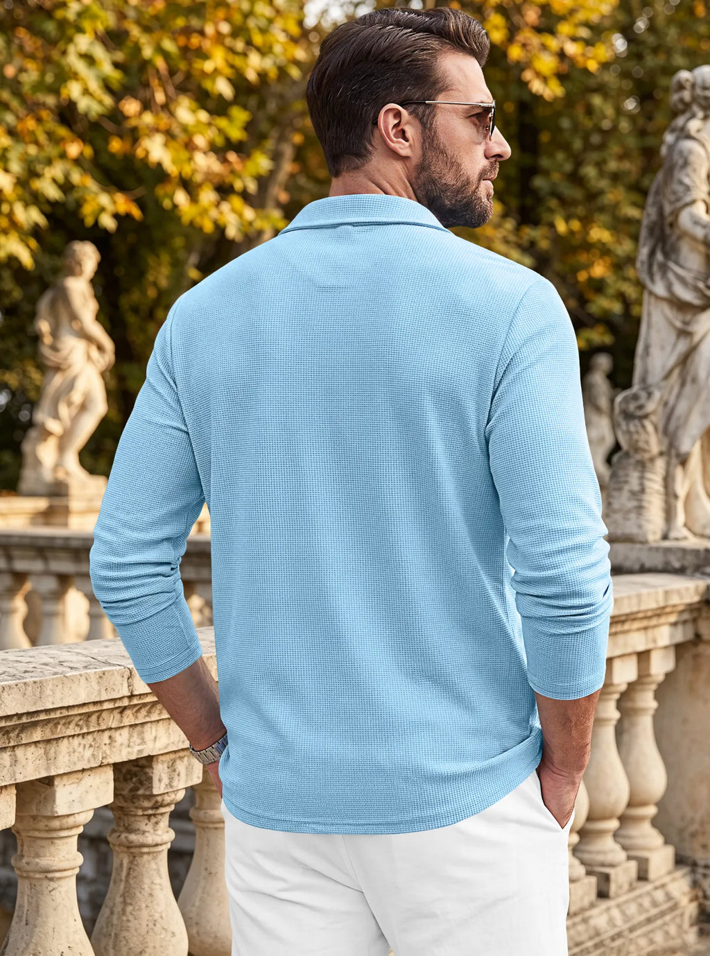 Men's Casual Waffle Knit Blazer Cardigan
