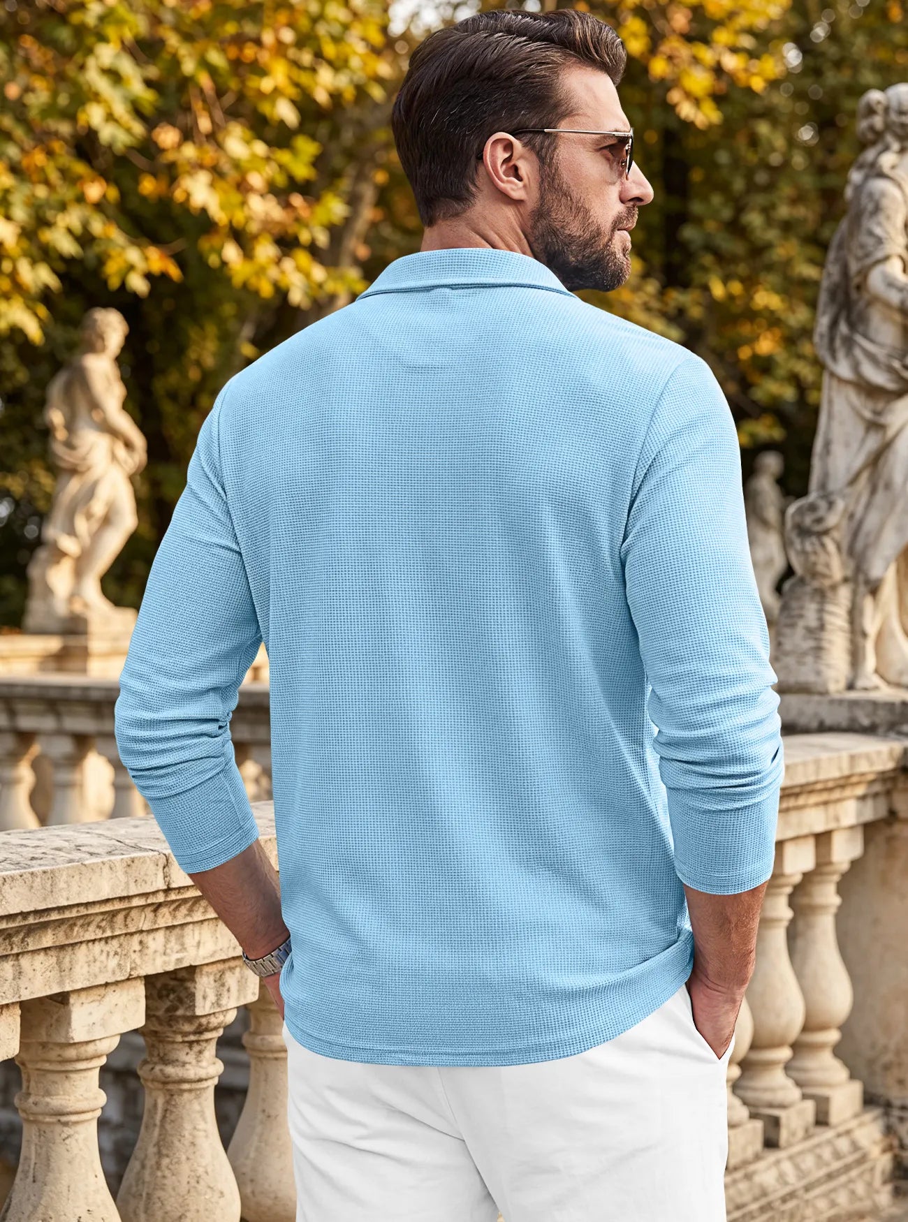 Men's Casual Waffle Knit Blazer Cardigan