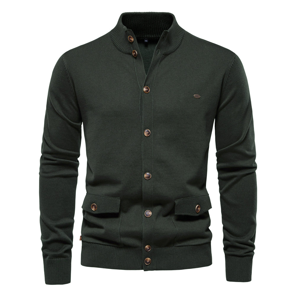 High Quality Business Casual Solid Color Cardigan