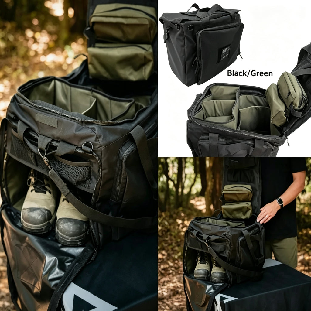 Large Multi-Compartment Outdoor Duffle Bag with Shoe Storage for Camping & Travel