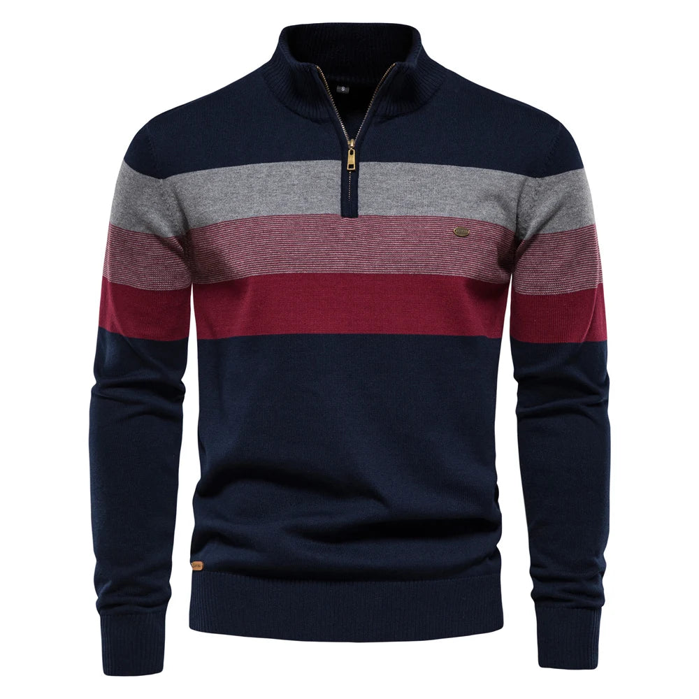 Men's Cotton Striped Pullover Sweater