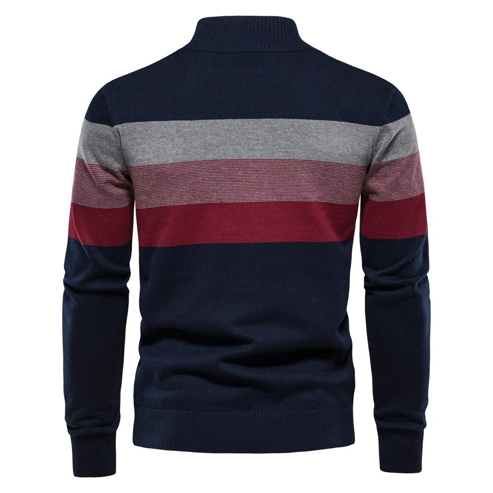 Men's Cotton Striped Pullover Sweater