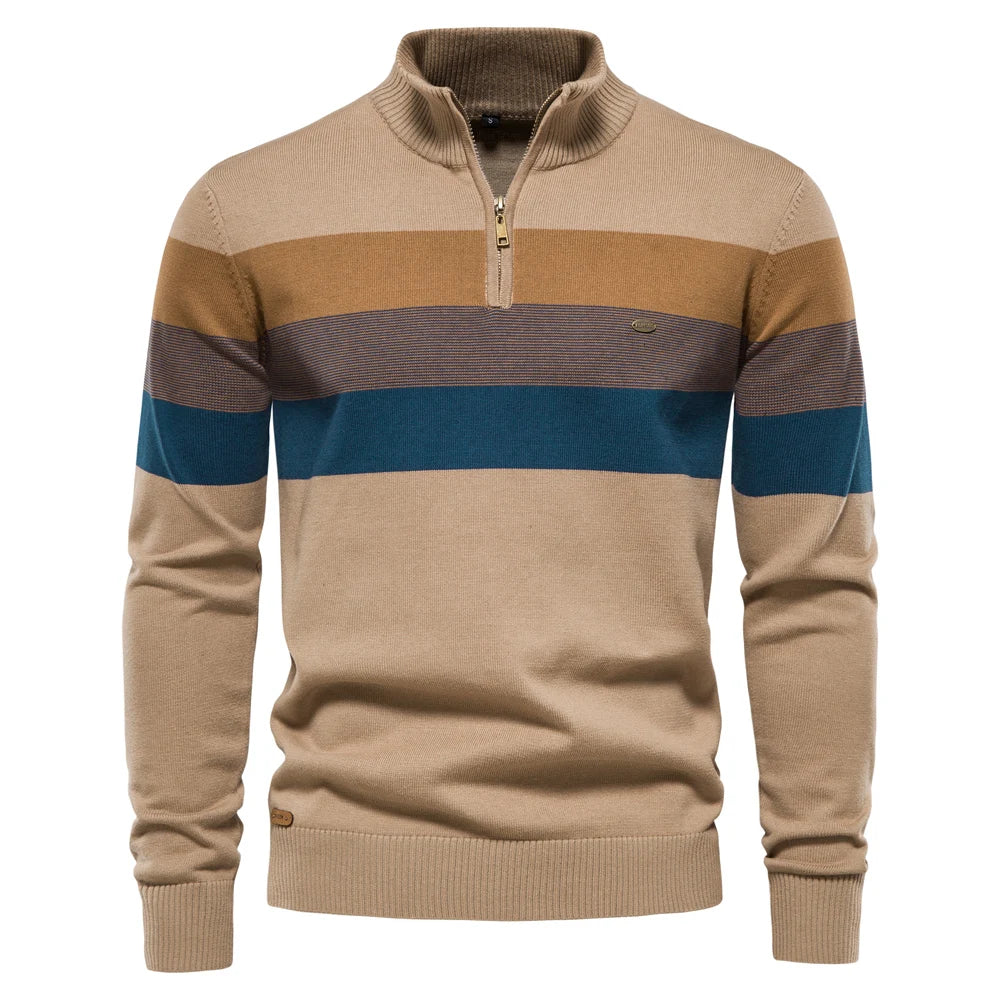Men's Cotton Striped Pullover Sweater