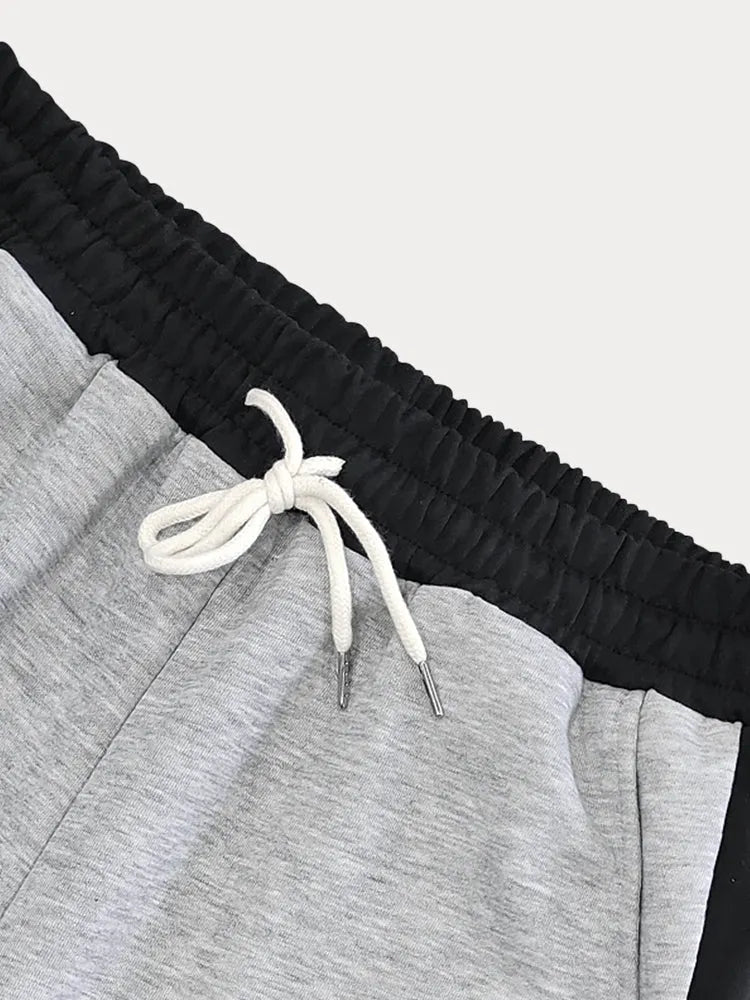 Casual Contrast Color Drawstring Jogger Pants
