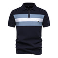 Men's Textured Rib Knit Polo Shirt