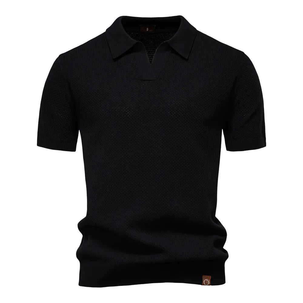 Men's Business Seagull Collar Wool Polo Shirt