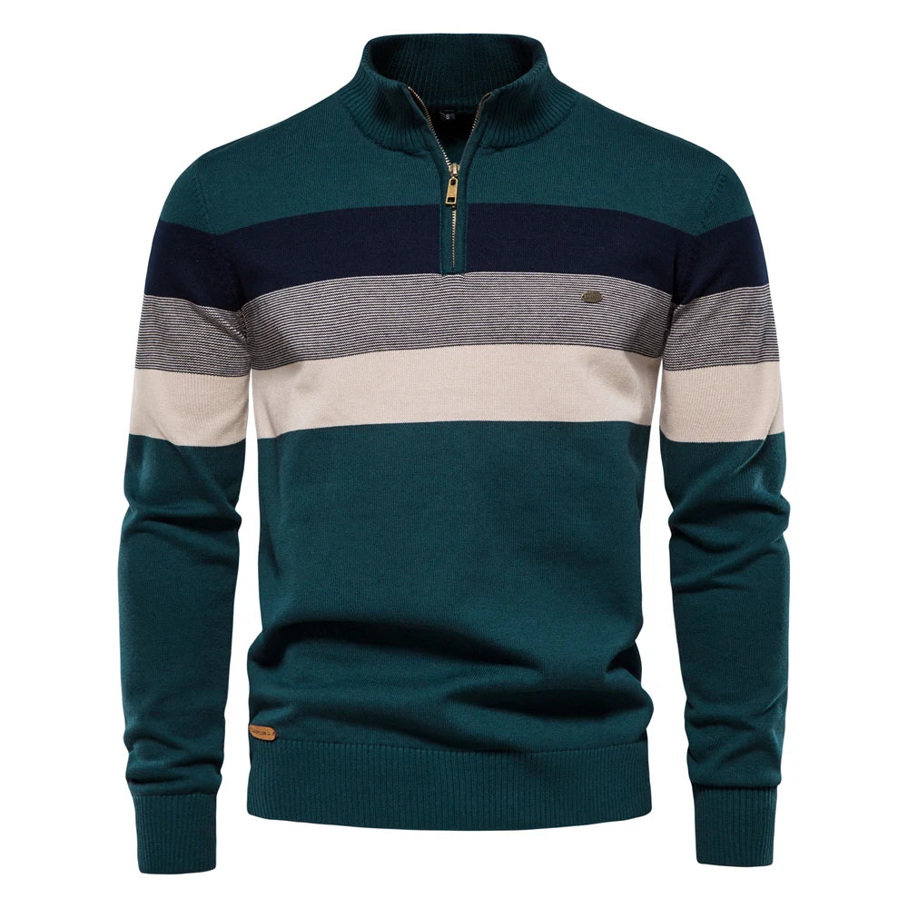 Men's Cotton Striped Pullover Sweater