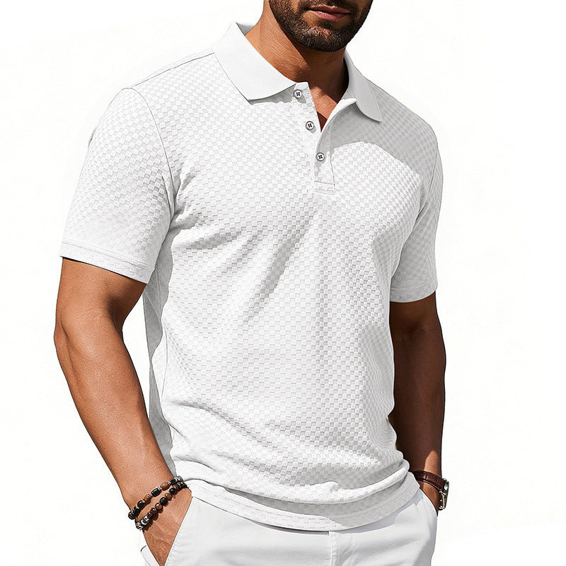 Men's Textured Fashion Polo Shirt