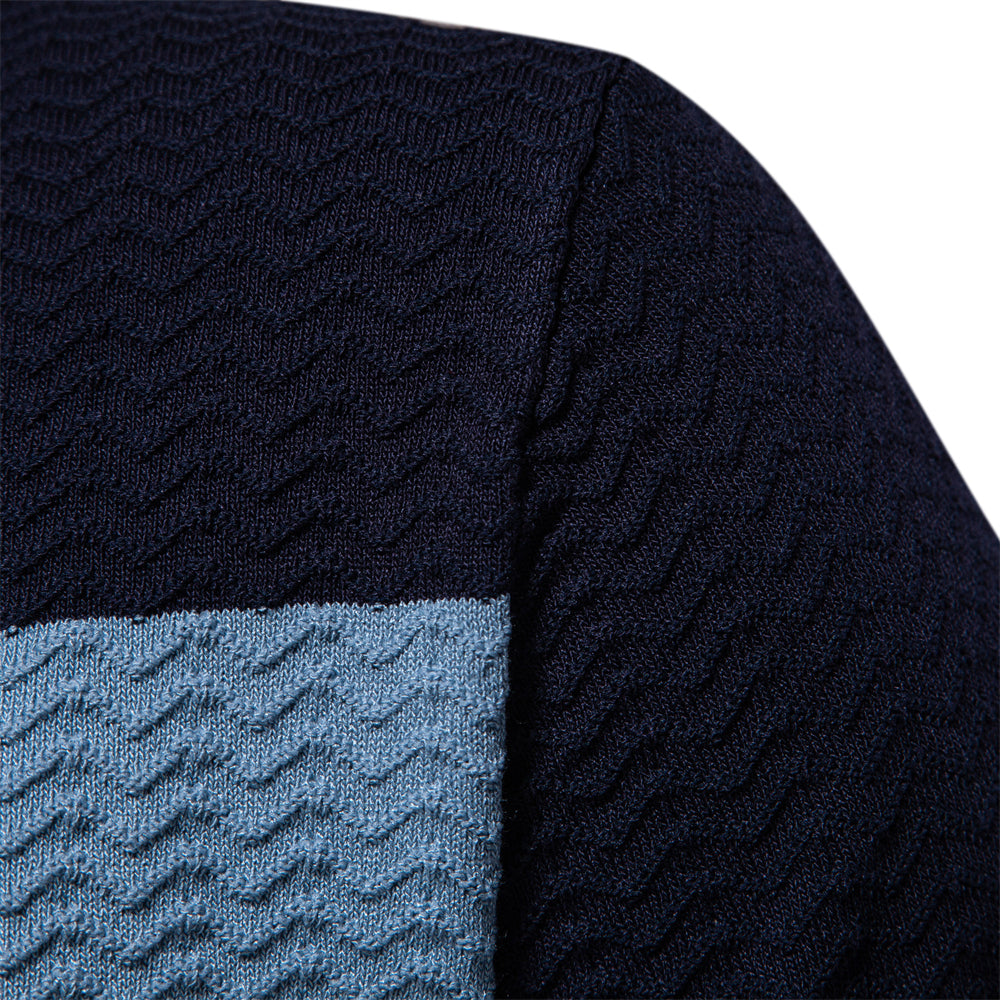 Men's Textured Rib Knit Polo Shirt