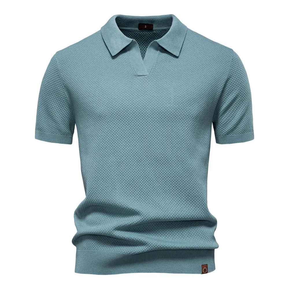 Men's Business Seagull Collar Wool Polo Shirt