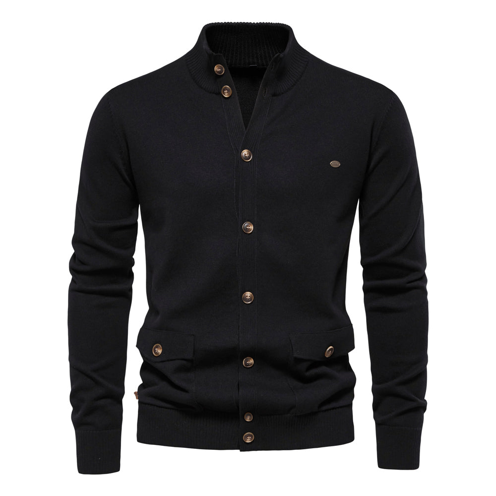 High Quality Business Casual Solid Color Cardigan