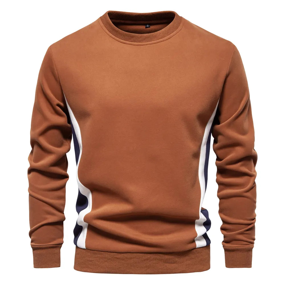 Men's Patchwork Cotton Casual Sweatshirt