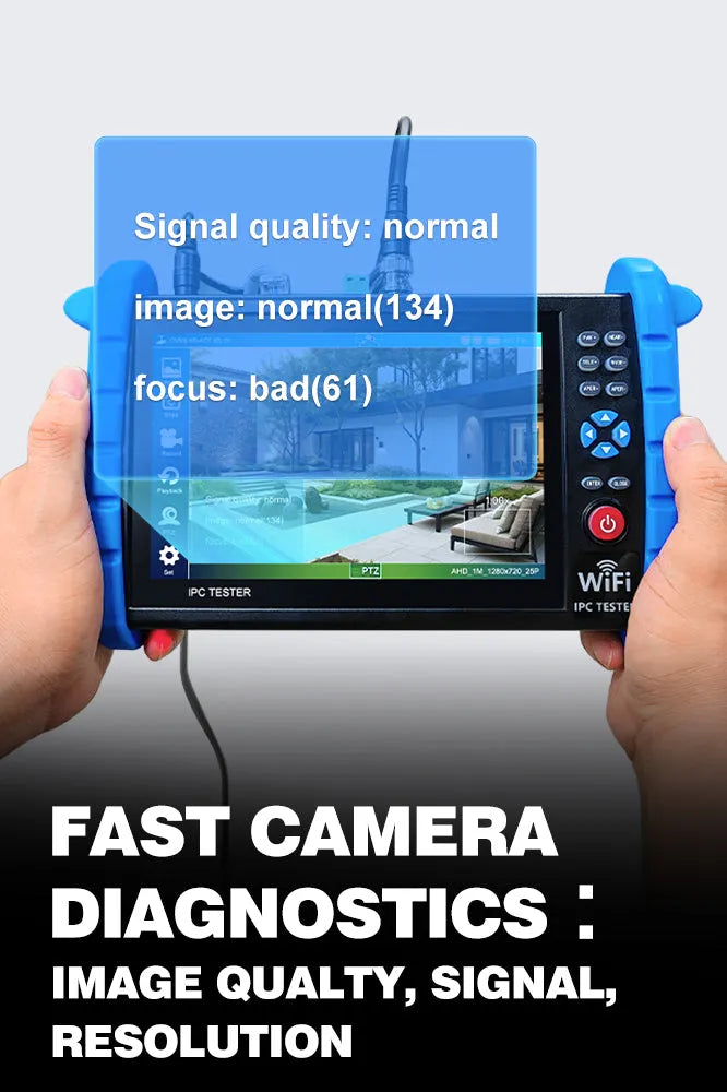 Noyafa NF-IPC722 Professional CCTV Tester & Network Analyzer – 7" Touchscreen, 4K Cameras & 30+ ONVIF & CVBS Protocols Support, PoE, TDR, and OPM Tools