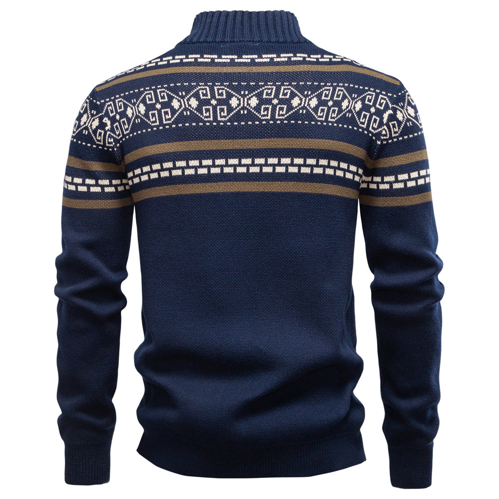 Men's Vintage Thickened Cotton Printed Cardigan