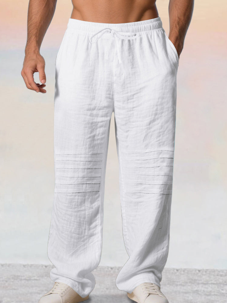Casual 100% Cotton Drawstring Waist Pants